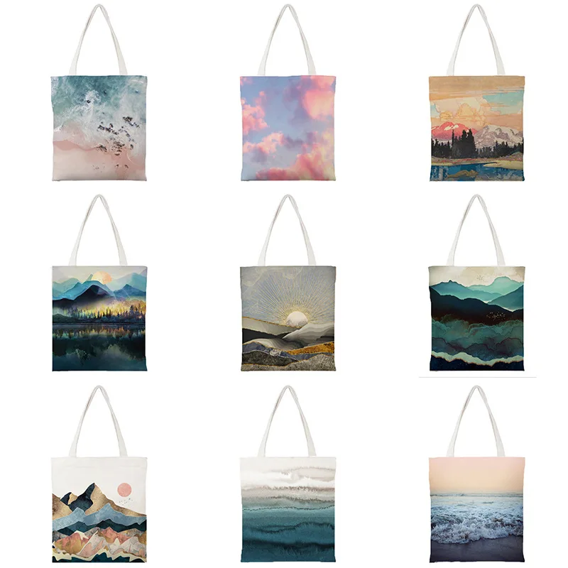 

Storage Shoulder Bag Handbag Cold Canvas Reusable Shopping Bags
