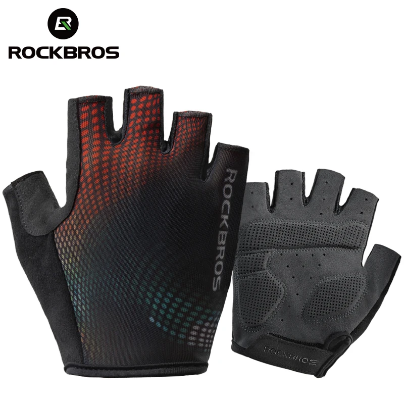 

ROCKBROS Custom Bike Riding Gloves Cycle Half Finger Gloves Colorful MTB Road Bike Cycling Hand Adult Gloves, 2 colors