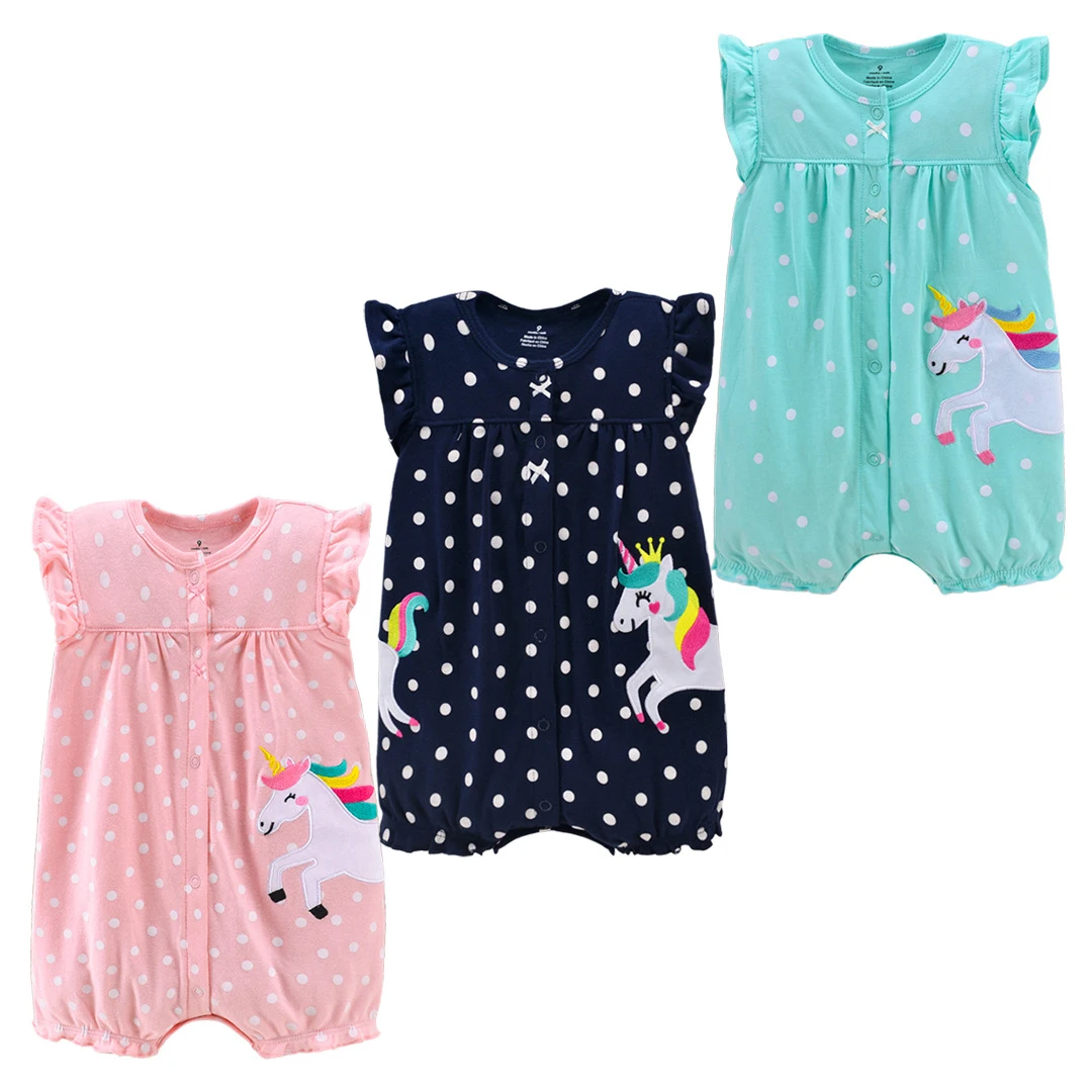 

Wholesale 100% Cotton Baby kids summer rompers newborn jumpsuits clothing baby girls' rompers, Picture shows or customized