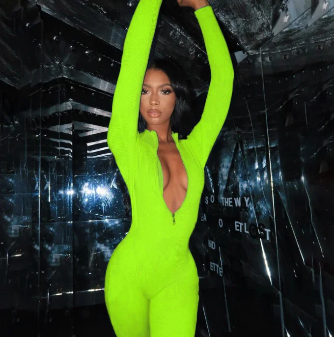 SP2038E  2019 Women New high-necked sexy slim fitness jumpsuit