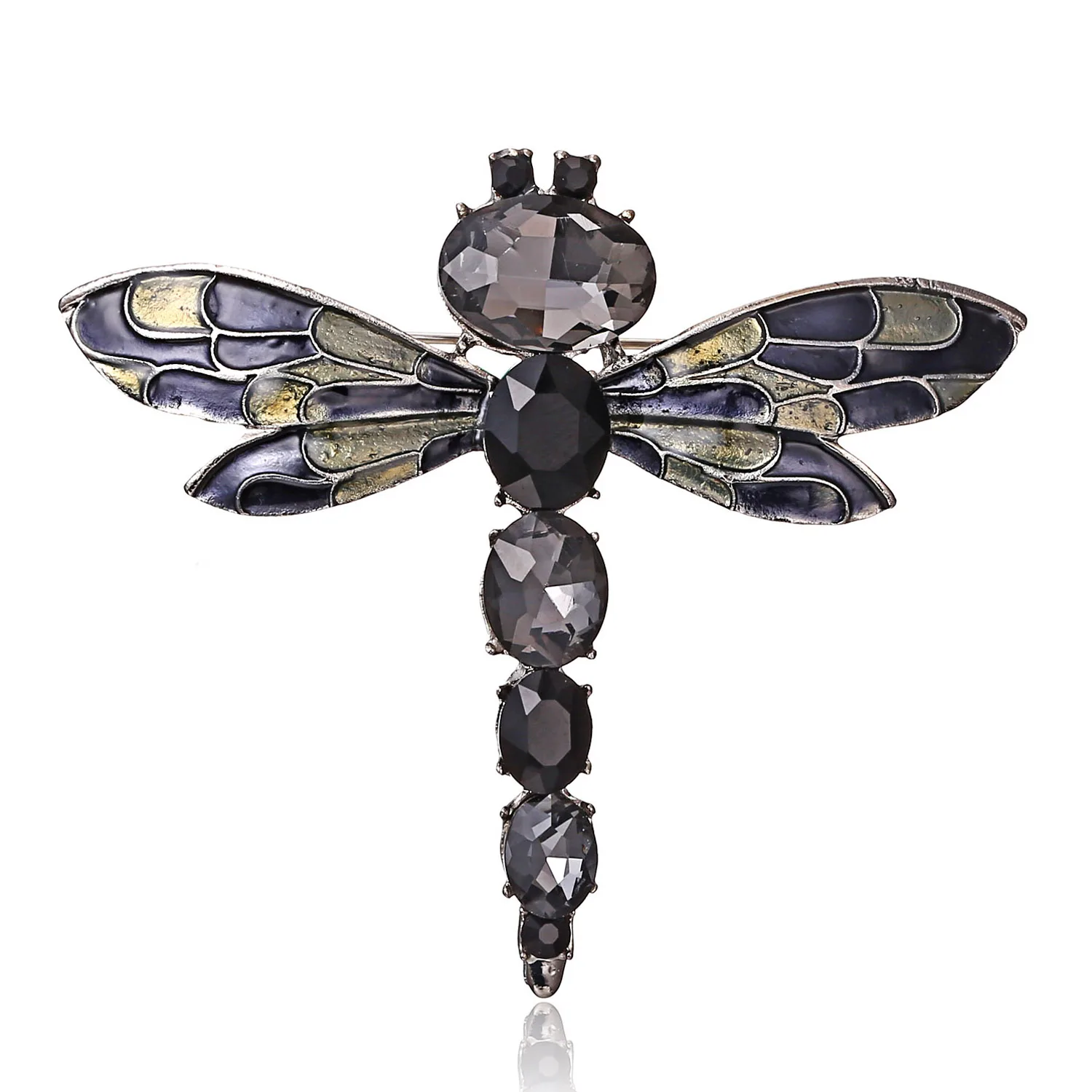 

Insect dragonfly animal crystal glass brooch pin rhinestone design couple brooches luxury for couple women lady girls gift, As shown in picture