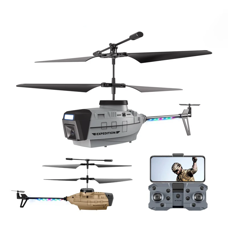 

New KY202 RC Helicopter Drone 4K Dual Camera Obstacle Avoidance Air Gesture Intelligent Hover LED Light Toys KY202 Helicopter