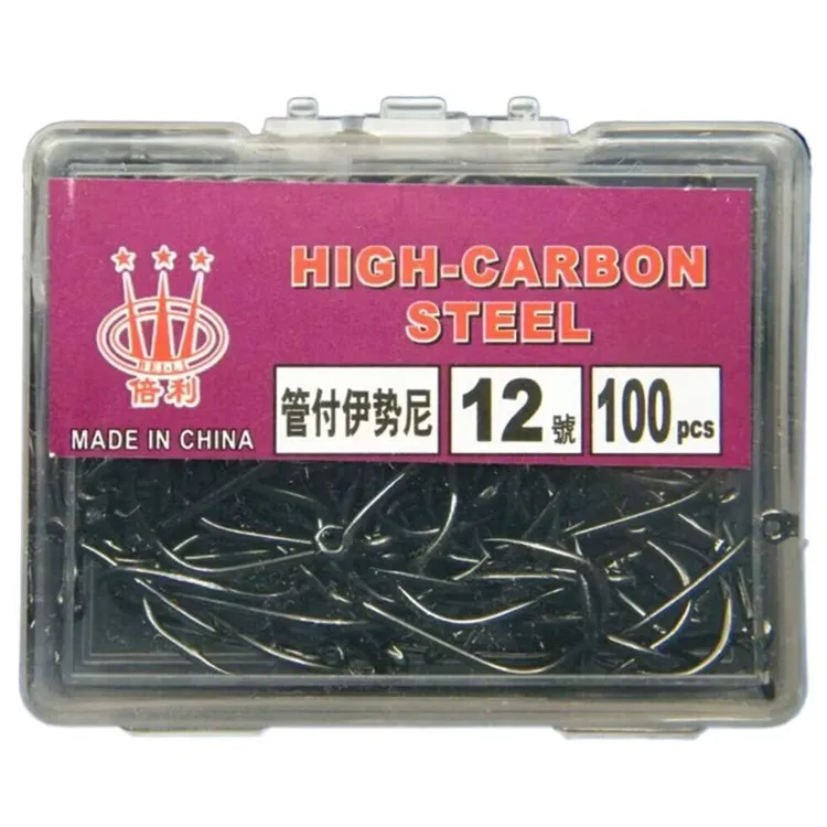 Wholesale High Set Box Single Circle Barbed Fishing Hooks for STREAM River Lake Use