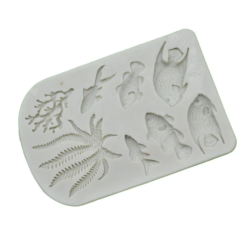 

Candy DIY Tool 1 Piece Fish Seaweed Silicone Mold DIY Cake Border Fondant Cake Decoration Tool Sea Coral Cake Chocolate Mold