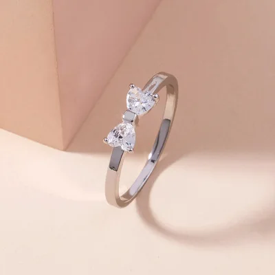 

Exquisite Trendy Real Silver Plated Cubic Zircon Butterfly Ring Bridal Style Shining Diamond Butterfly Ring