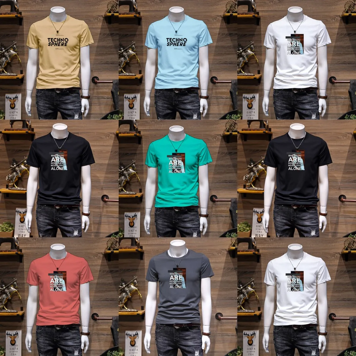 

Men's clothing quality cotton T - shirt men's short - sleeve T - shirt cheap wholesale men's shirt