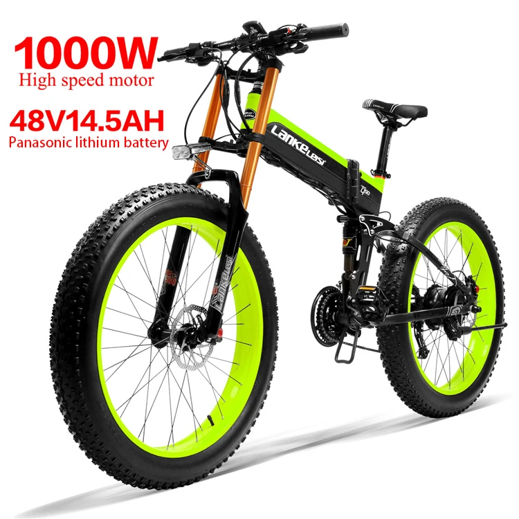

LANKELEISI XT750PLUS 26 inch fat tire folding electric bicycle 1000w snow bike 48v14.5ah lithium battery, e bike fat bike