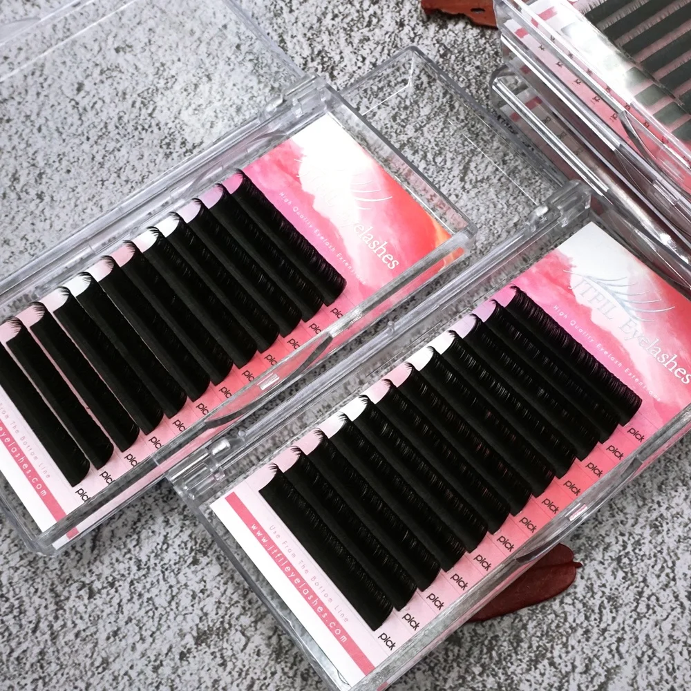 

JTFIL 03 volume lash extension tray individual eyelash extensions private label, Matte / glossy lashes
