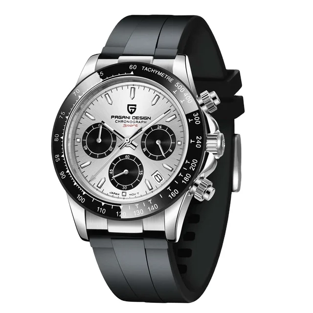 

2020 PAGANI DESIGN New Japan Movement VK63 Quartz Men Watches Rubber Strap Wristwatch Fashion Luxury Watch Men relojes hombre, Shown