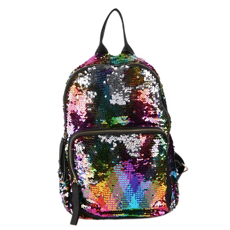 

New Colorful Magic Reversible Sequins Backpack Cute Women Girls Travel Bag Bling Shiny Backpack Mochila Feminina Escolar, Picture