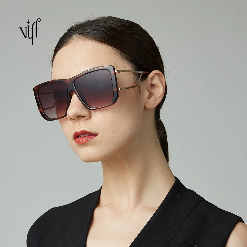 

VIFF HP19110 Sunnies Vintage Temple Fashion shade Eyewear Big Frame Gafas De Sol Sun Glasses River Oversized Sunglasses 2021