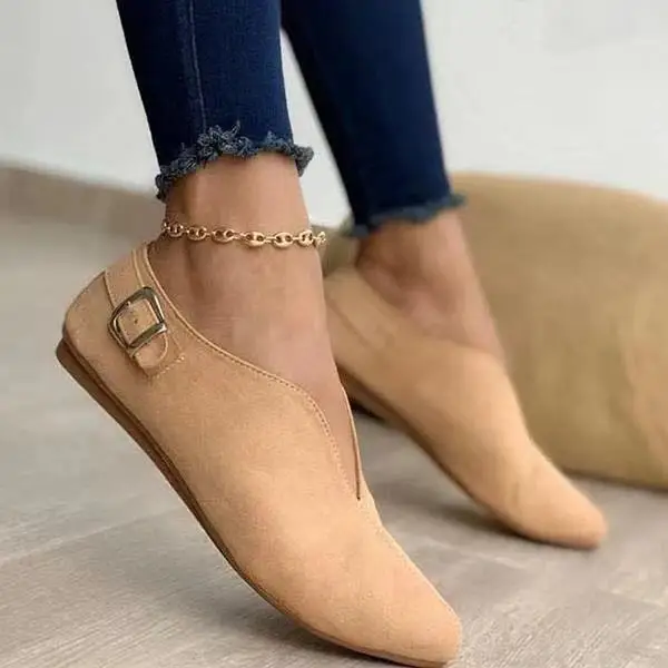 

Latest new factory summer women Toe Suede flats shoes women loafers fashion flat casual shoes, Brown,khaki,pink,black