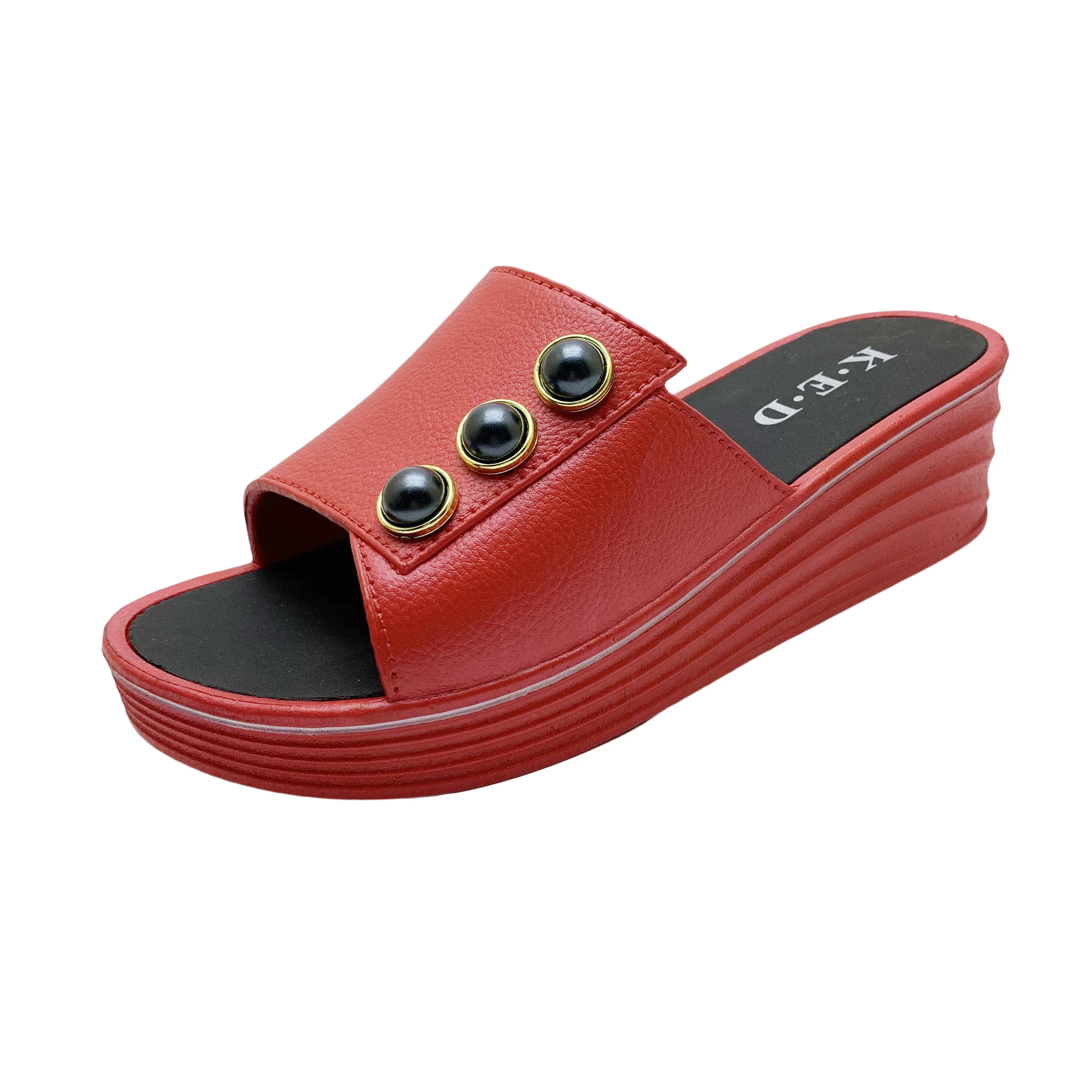 

2019 latest design hot style open toe pcu ladies platform slippers sandals femme for girls