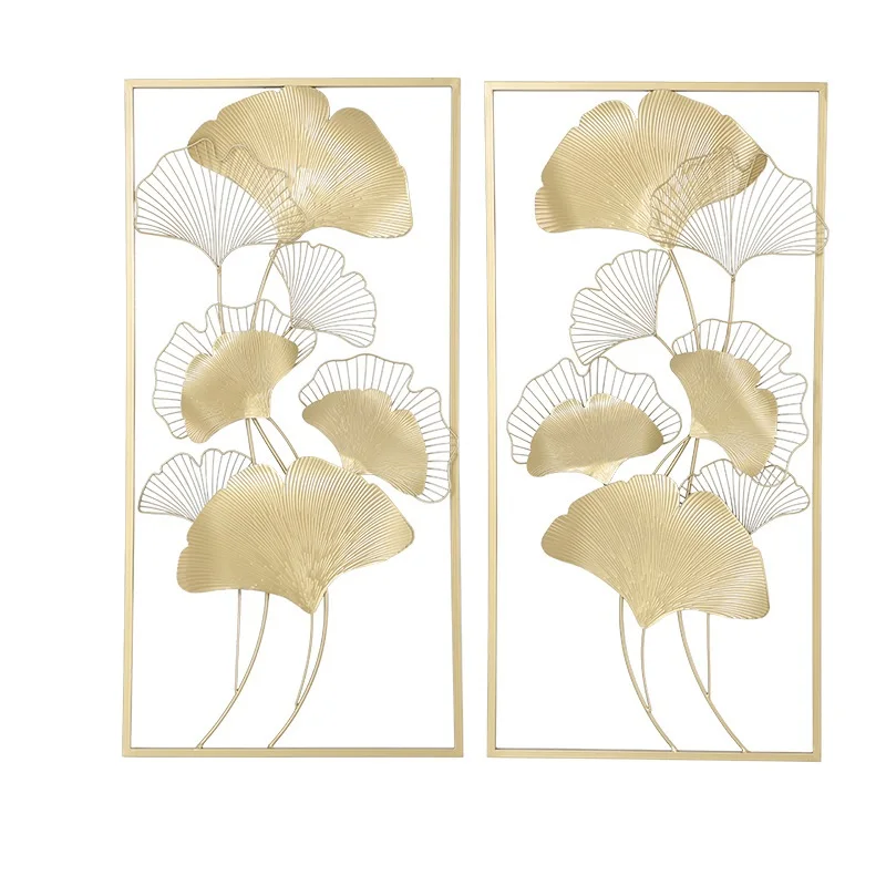 

Large Modern Gold Ginkgo Metal Wall Luxury Home Decoration Accessories