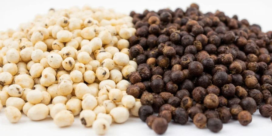 Toasting black peppercorns in a skillet