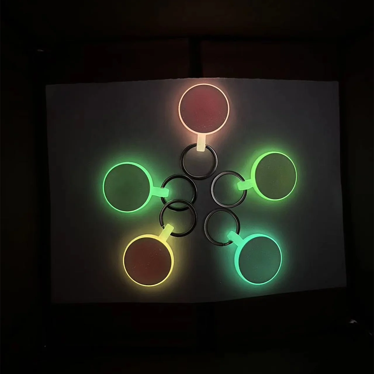 Accept Custom Engraved Luminous Dog Tag Round Shaped Silicone Fluorescence Glow Tags No Batteries