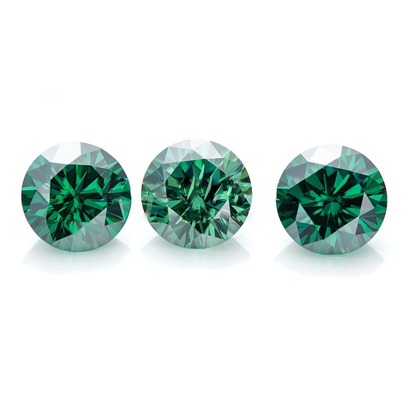 

GRA Certified Shiny Loose Gemstones 0.1-4 Carat Round Brilliant Cut Green Moissanite