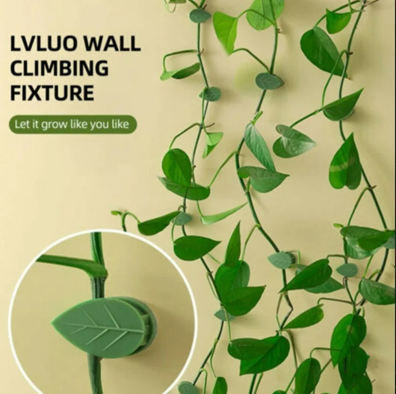 

Garden Plant Climbing Wall Fixture Clips Invisible Self-Adhesive Sticky Hook Vine Fix Buckle, Green