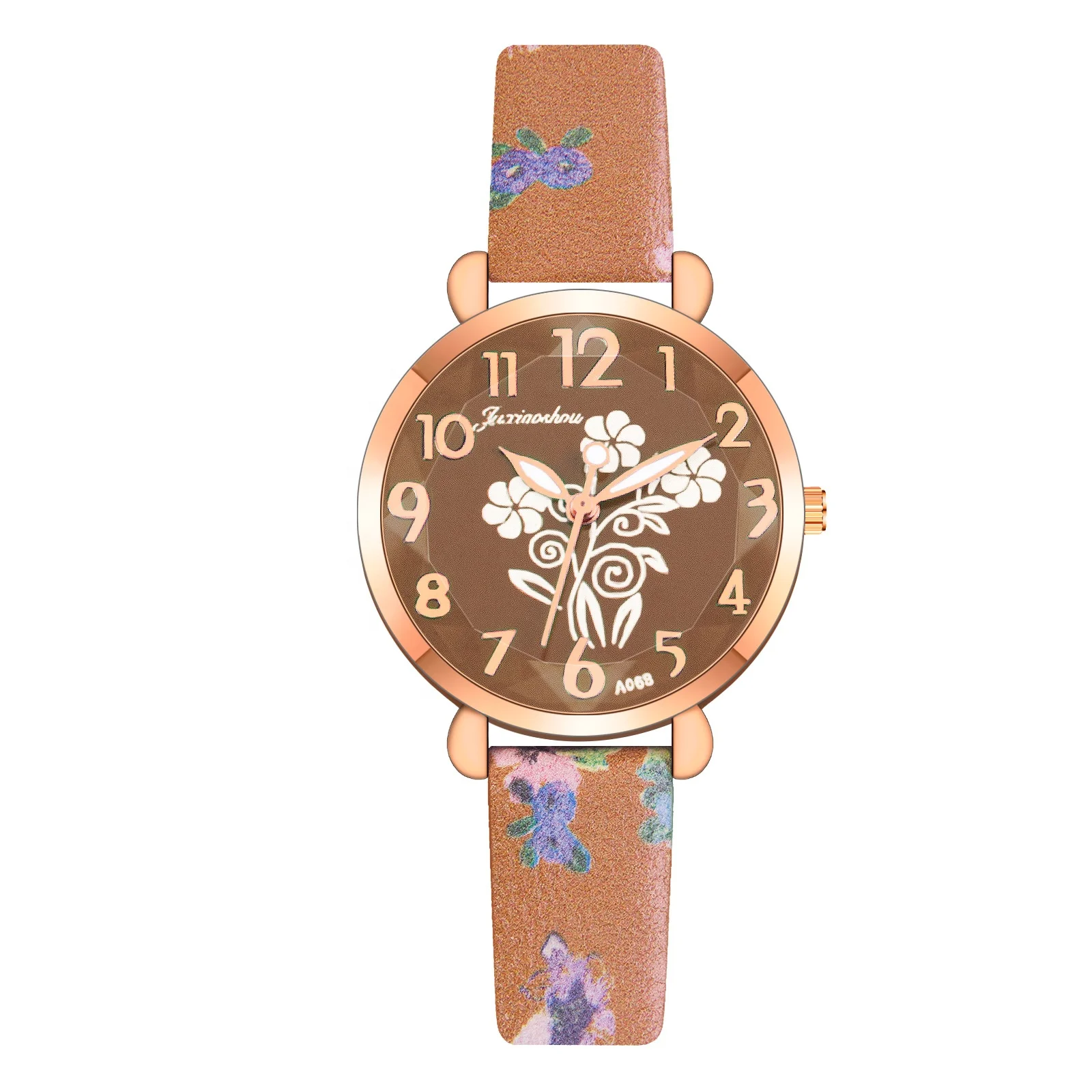 

Summer Sweat LW602 Flower Dial Flower Leather Lady Watch Quartz Fresh Teenagers Sports Watches