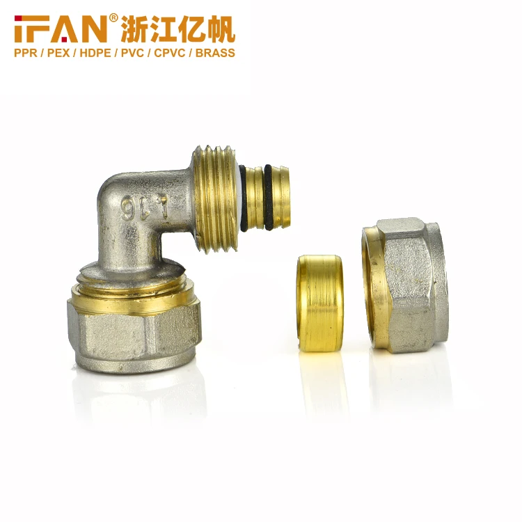 Pex Pipe China Products Manufacturers 16mm 20mm Pex Fitting Brass Elbow