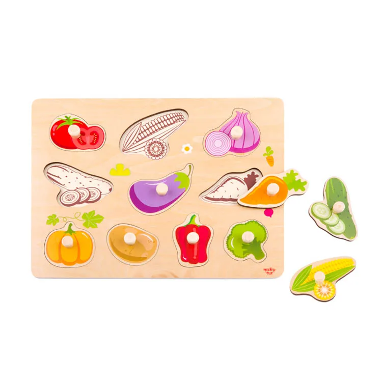 

2023 New toys Wooden Play Vegetable Puzzle educational toy for kids