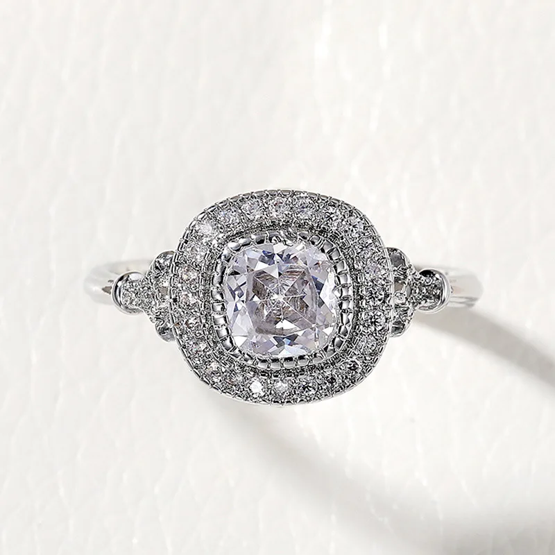 

Hainon wedding rings for women shiny zircon Fashion women Square big stone wedding jewelry rings
