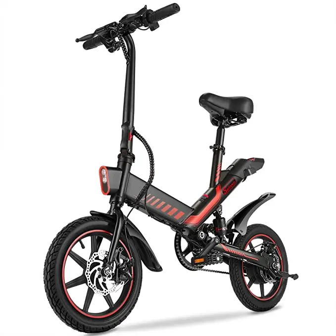 

Beyond Sports 2021 V5 14 inch 400W fat tire folding electric bike electric bicycle from china factory, Black, white,red