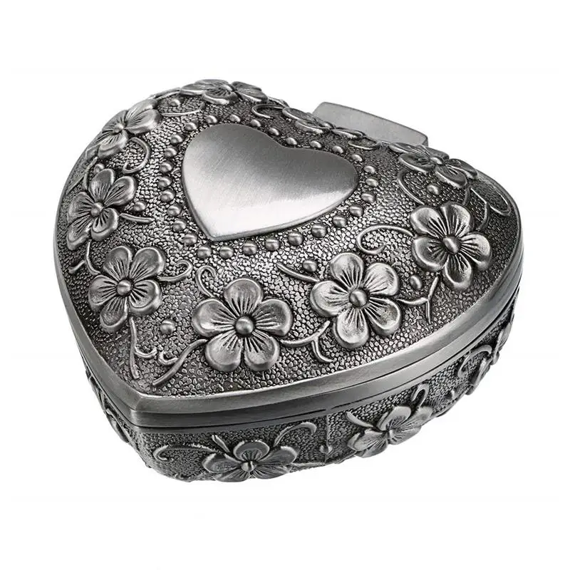 

Heart Shaped Rose Retro Lovely Princess Storage Box Metal Pocket Jewelry Box Wedding Souvenir Gift Jewelry Box, Customized according to customer requirements
