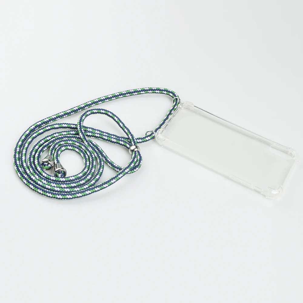 

2020 hot sale phone case 1.5mm TPU drop resistant lanyard phone case for iphone 12 necklace phone case