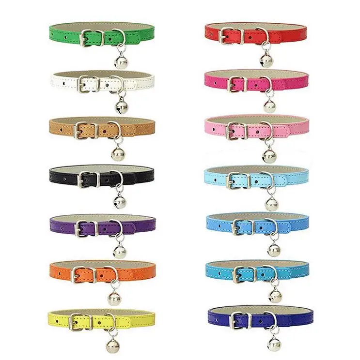 

Pet Collars Pu Wholesale Cat Collar With Bell DIY 16 Color Options Cat Collar