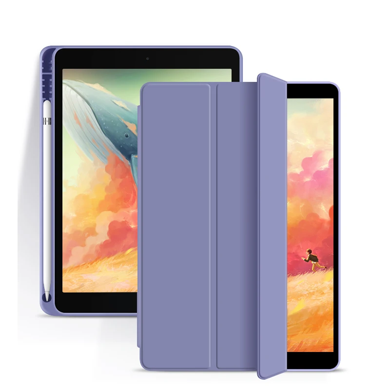 

Pencil Holder Case Clear Transparency Soft Tpu Pu Leather Flip Case Silicone Tablet Cover For Ipad 10.2 2019/2020 Case