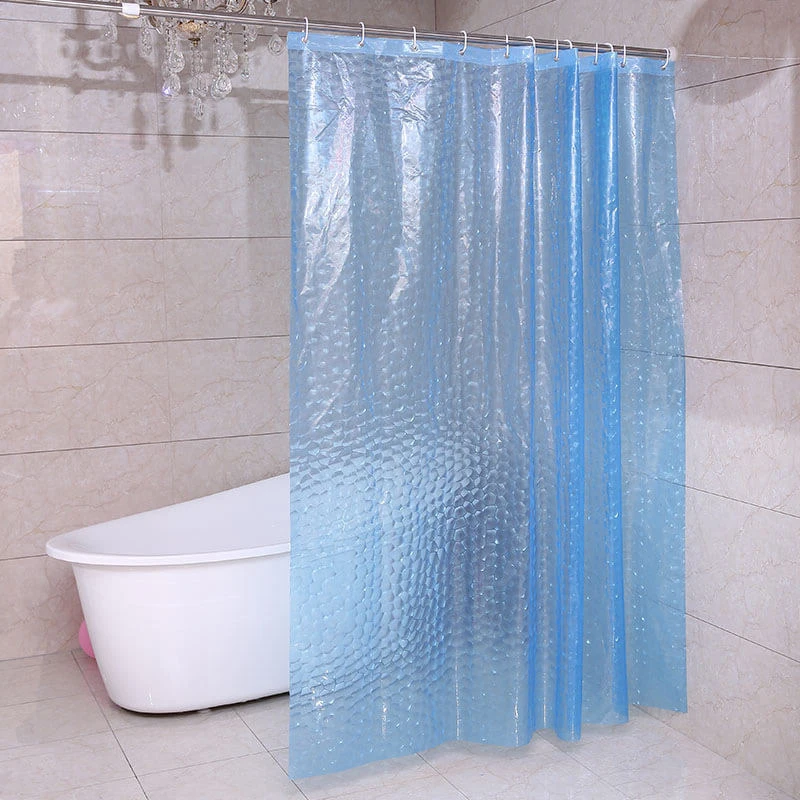 

i@home 3D Custom Print Shower Curtain Modern Bathroom, Transparent/blue/green