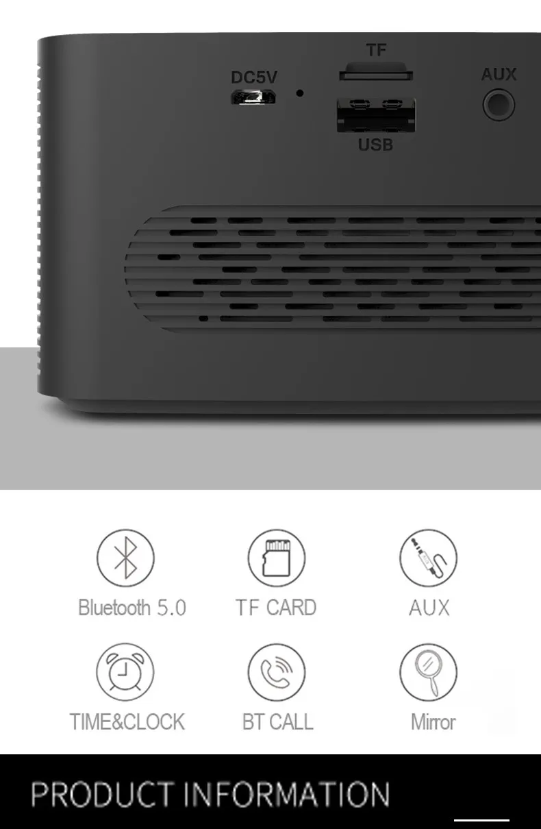 Bluetooth speaker mini portable wireless speaker with mobile phone holder bass sound bluetooth speaker with LED clock - ANKUX Tech Co., Ltd