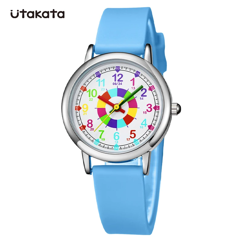 

Kids Watch In Quartz Utakata Children Brand Alloy Case Jelly Silicone Watch Sport Wristwatch 24 Hours Dial Watches Kids