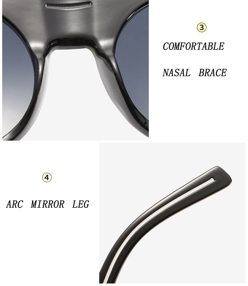 Customized Logo Fashion Rice Nail Plastic Round Women Men Sports Sunglasses