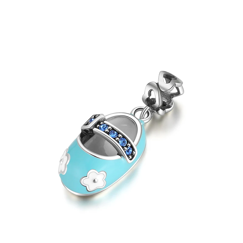 

RINNTIN CB48 New Arrival Cute Shoe Pendants Jewelry 925 Sterling Silver Enamel Custom Charms