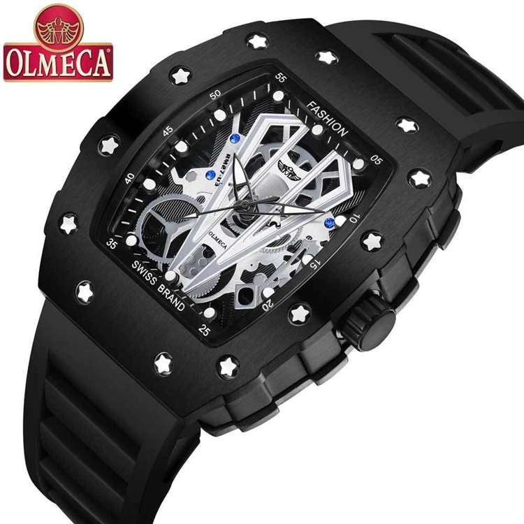 

Olmeca 905 New Explosion Barrel Men's Watch Luminous Waterproof Silicone Watch Chronograph Functions Analog Quartz Wristwatches, 1 colors