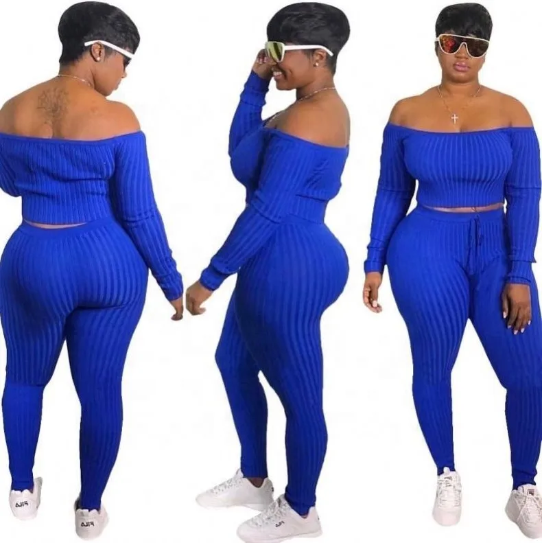 

2021 vendors clothing Womens fashion trendy suits stacked pants two piece set fall sets women outfits plus size women clothing