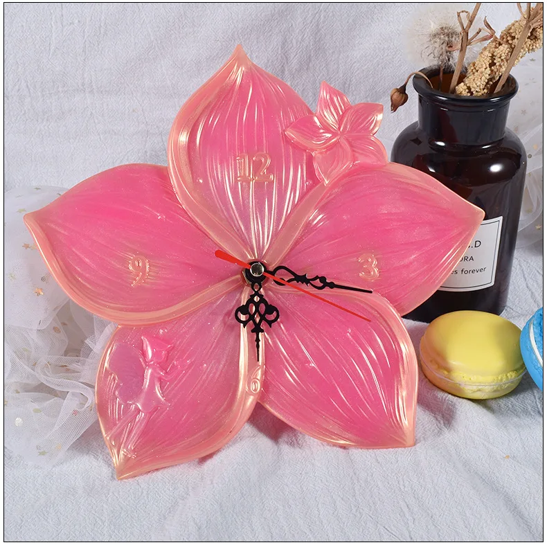 

LOVE'N LV402W DIY epoxy resin mold irregular Sakura clock plate family ornaments silicone molds