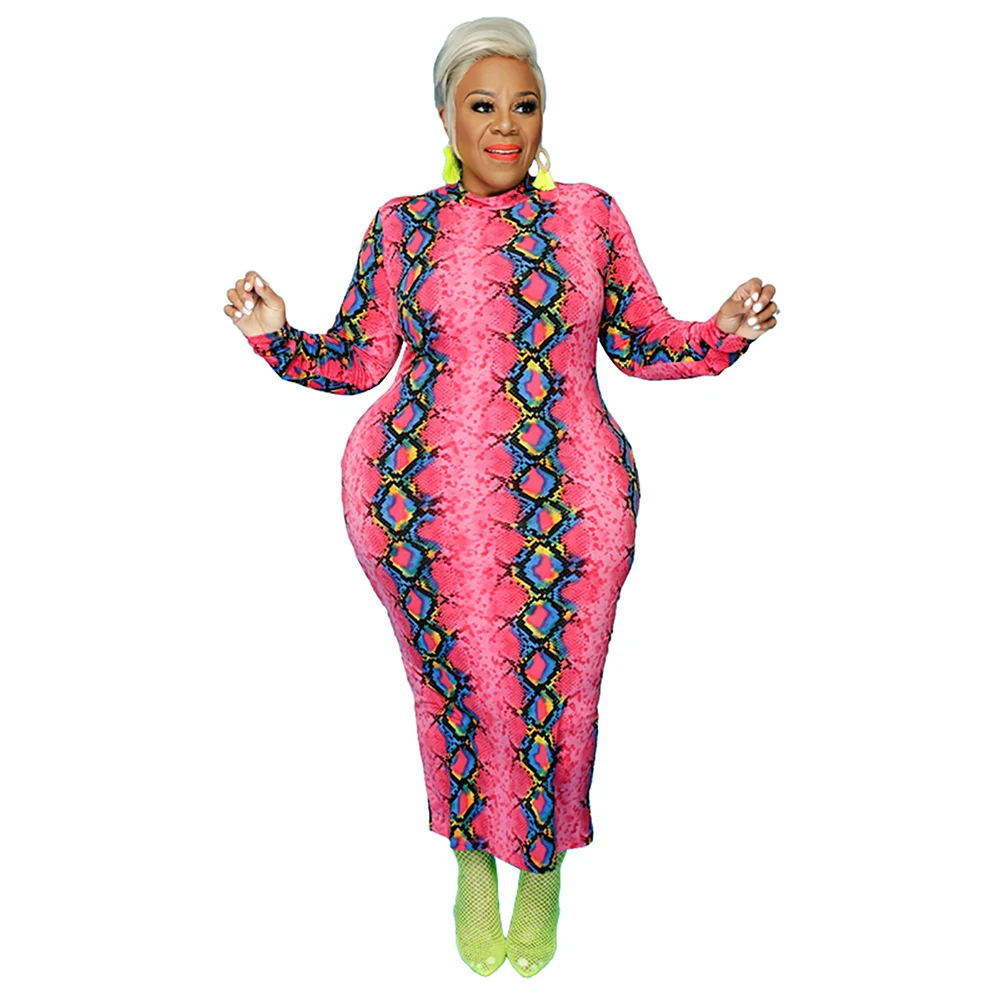 

Popular Printed Casual Party Bodycon Women Long Maxi Dress Plus Size 5XL, Orange, pink, yellow,rosy