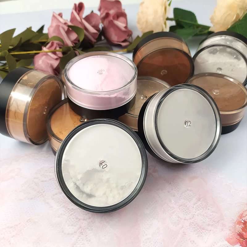 

Private label translucent finishing makeup illuminating setting loose powder for dark women