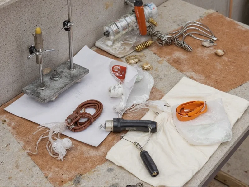 DIY air conditioner materials on workbench