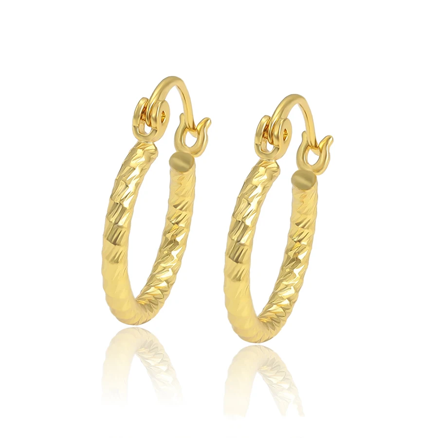 

A00573185 Xuping Fashion Gold Plated, Hoop Tobe Shape Women's Earrings, 24k gold color