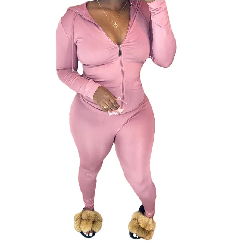 

2021 Winter Clothes for Women Long Sleeves Jacket Sweat Suits 2 Piece Tracksuit Set Woman Two Piece Pants Set