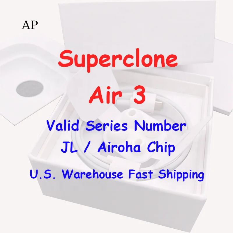 

Factory Price Freeshipping Tws Wireless Air 3 Earbuds Rename Gps Touch Control Air 3 Pro 1562 JL Chip Air3 ANC Earbuds Air Pro, White