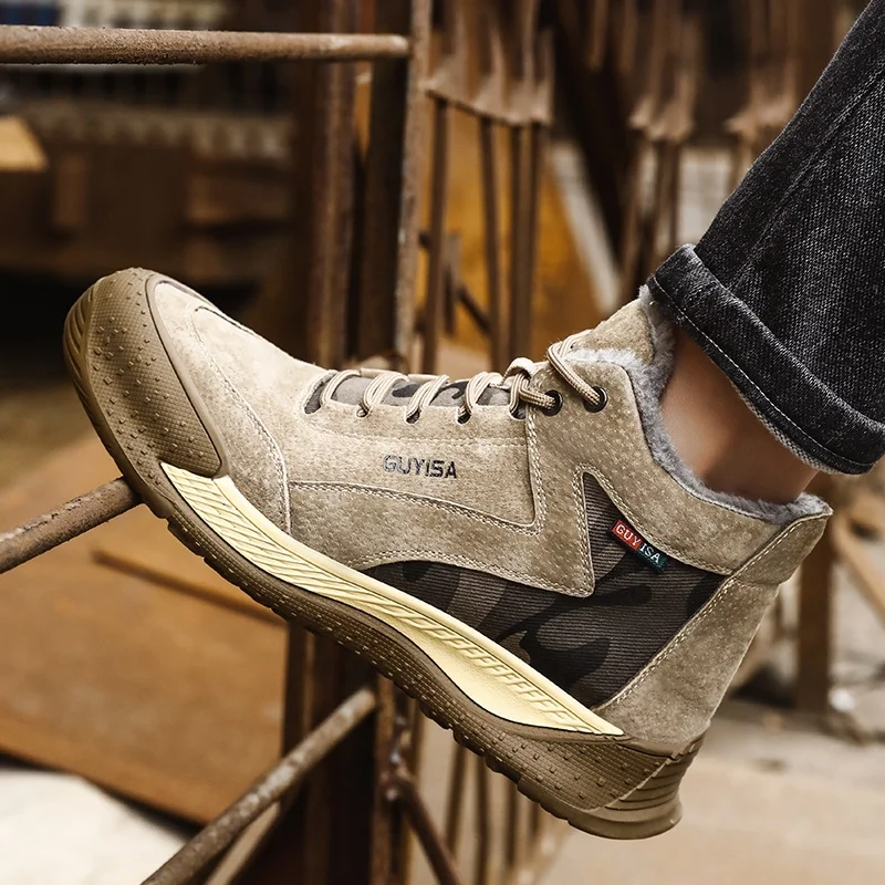 

GUYISA brand OEM/ODM high-top safety shoes lightweight work outdoor men's steel toe work shoes