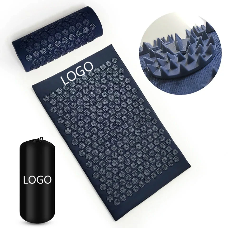 

Yoga Spike Mat Anti-stress Acupuncture Massage Cushion Pillow Pad for Head Neck Back, Purple, black, green, blue