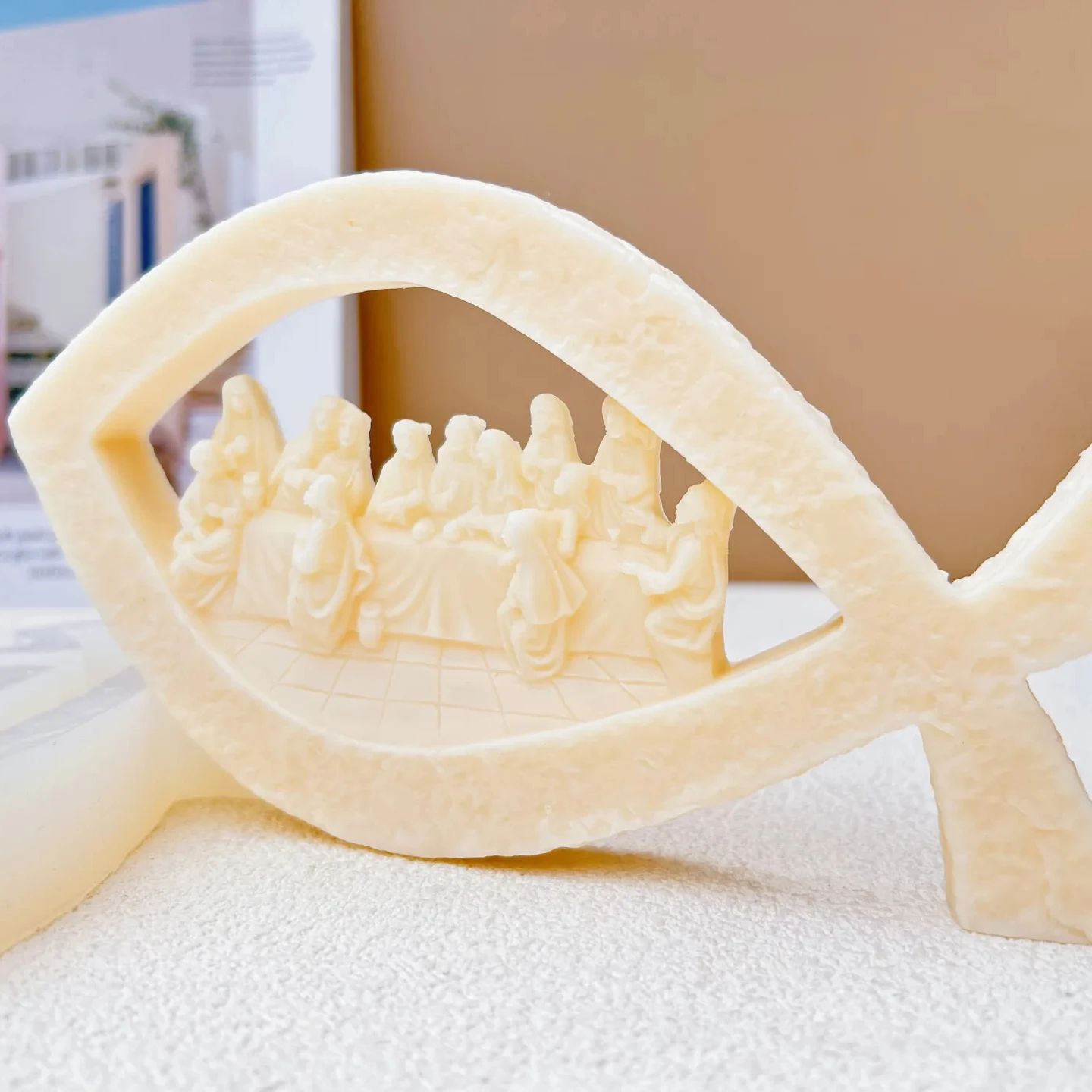 Last Supper Christianity Church Easter Sunday Jesus Resin Candle Gypsum Cement Aromatherapy Silicone Mold