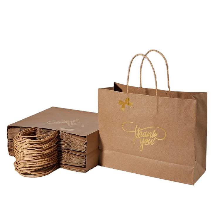 

Cosmetic Shopping Bags Cardboard Packaging Clothing Store Boutique Retail Kraft Paper Your Own Custom Logo Thank You Gift Bags
