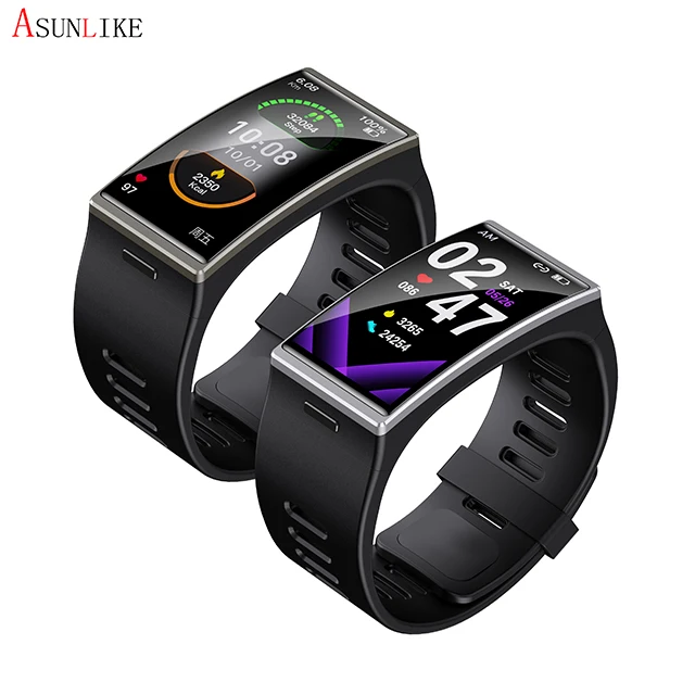 

2021 New smart bracelet 1.91 in. screen Mobile phone wristband watch sport heart rate monitor IP67 waterproof DM12 smart watch, Black